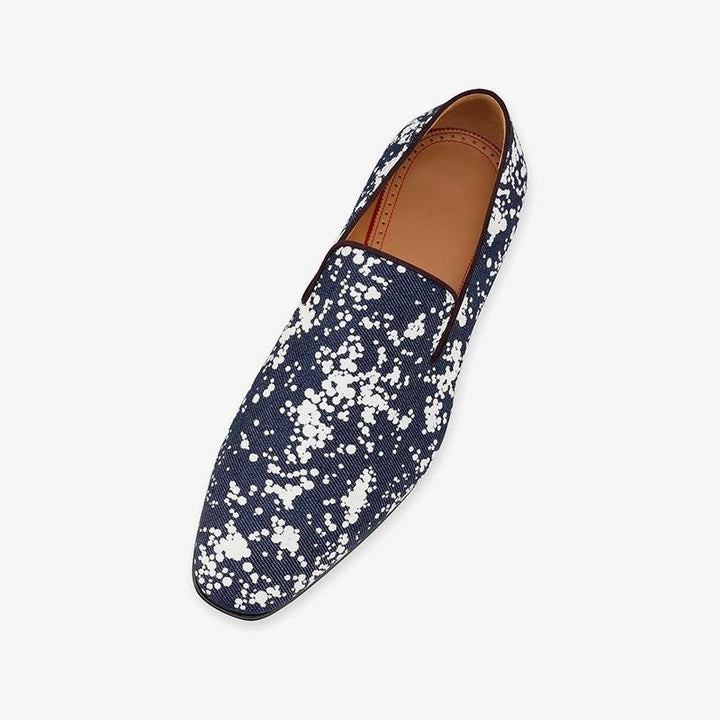 Denim Dots Flats Slip-on Leather Loafers - ARNO CONTI