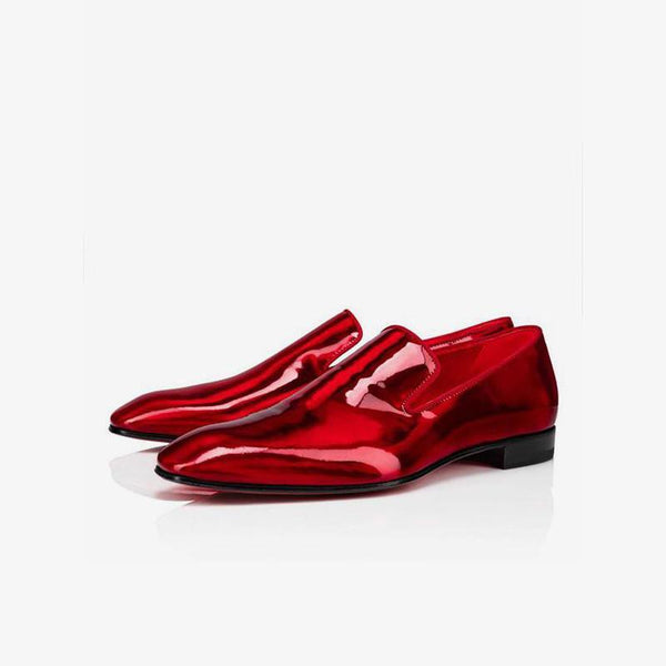Red Shinny Leather Oxford Loafer - ARNO CONTI