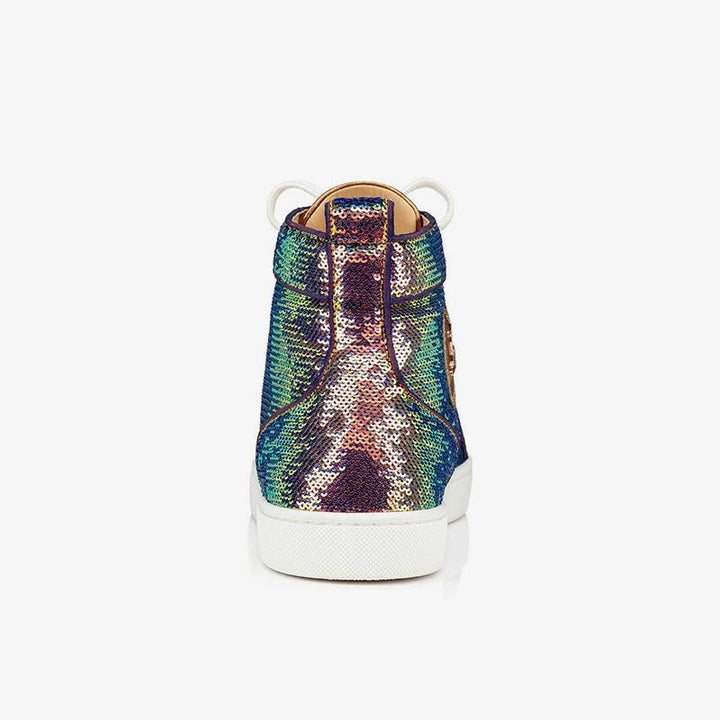 Sequined Leather High Top Sneakers - ARNO CONTI