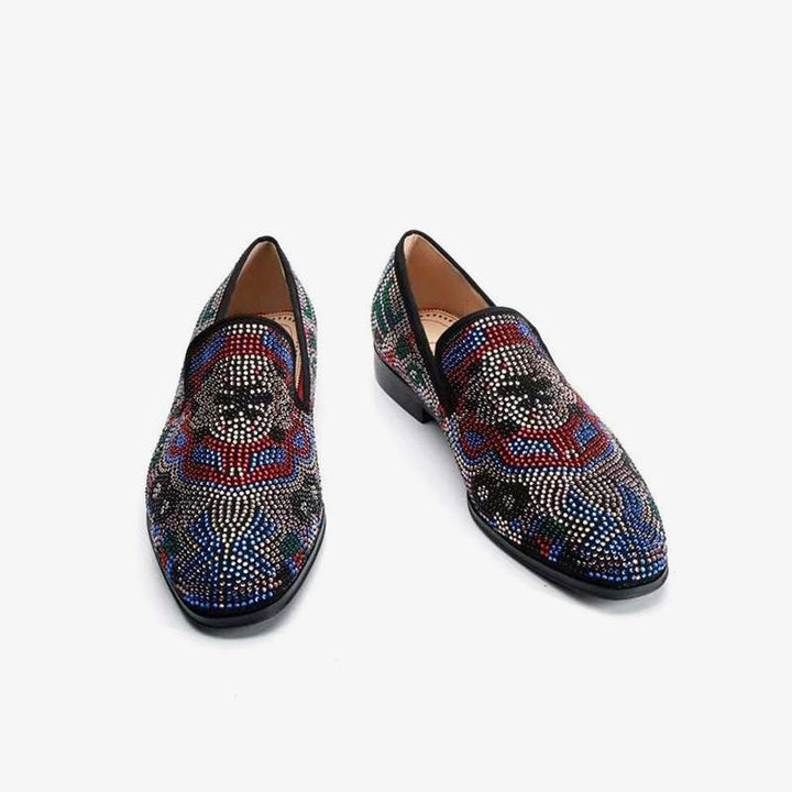 Dazzling Mosaic Embellished Loafers - ARNO CONTI