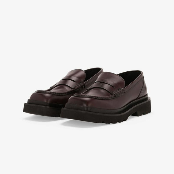 Brown Chunky Sole Penny Calf Loafer - Arno Conti Shoe