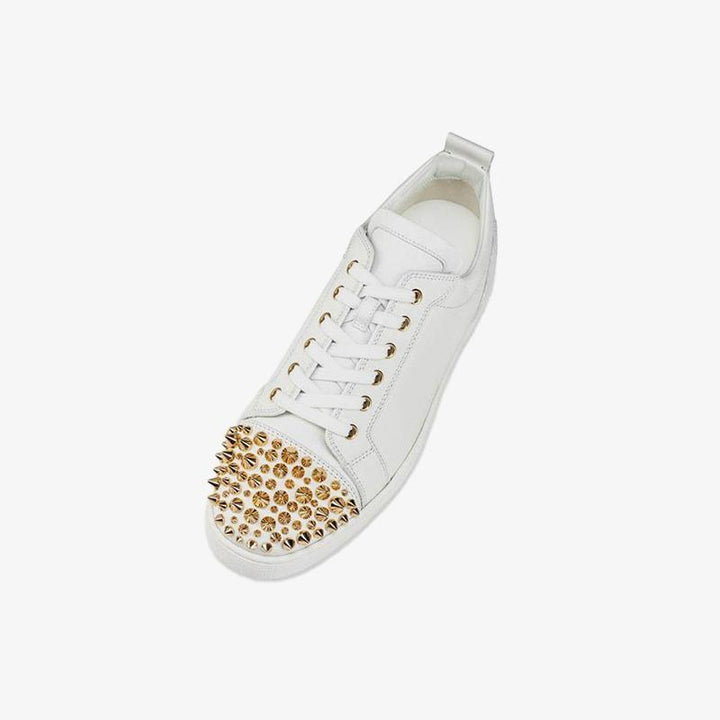 Studded White Sneakers with Metallic Accents - ARNO CONTI