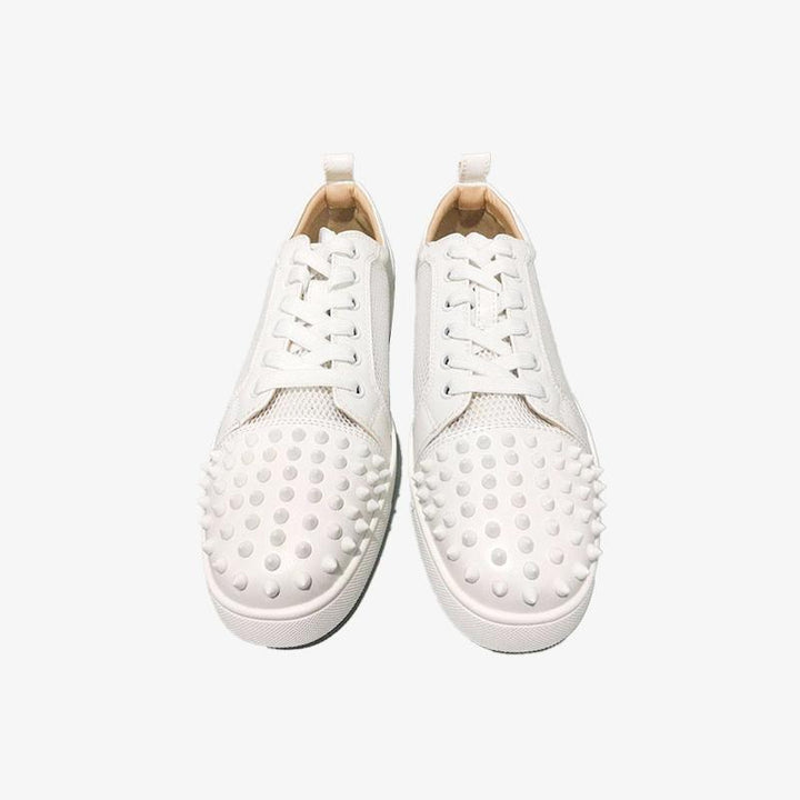 Studded White Lace-Up Sneakers - ARNO CONTI