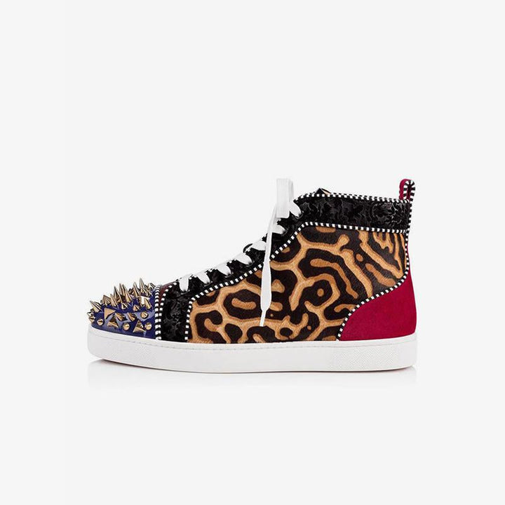 High Sneakers Spike Studs Leopard - ARNO CONTI