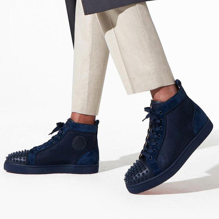 Flat Sneakers Suede Mens Spikes Nylon - ARNO CONTI