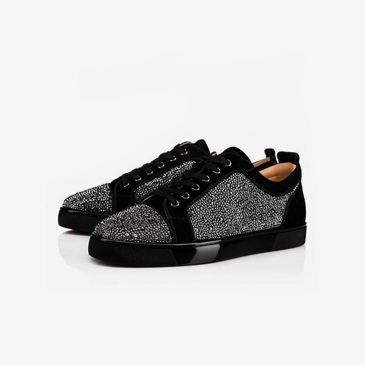 Leather Rhinestones Artwork Sneakers - ARNO CONTI