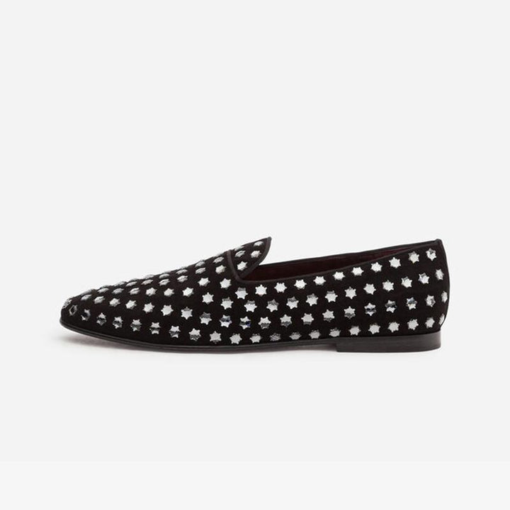 Suede Stars Loafers Flats Slip on - Arno Conti Shoe