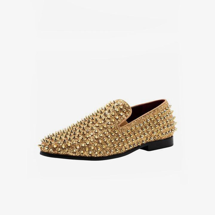 Sequined Glitter Spikes Rivets Loafer - ARNO CONTI
