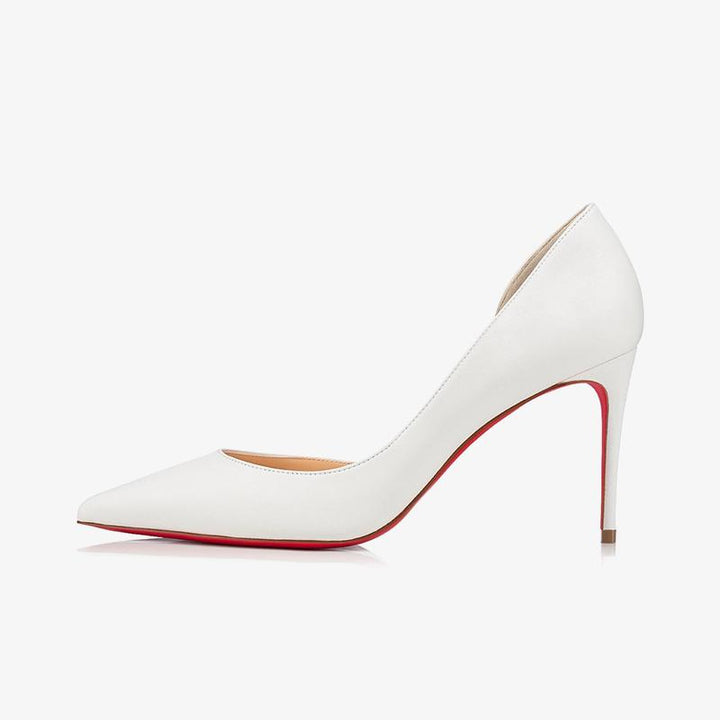Classic White Shiny Leather Pumps - ARNO CONTI