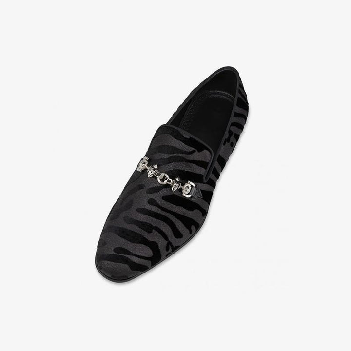 Zebra Suede Slip on Loafers - ARNO CONTI