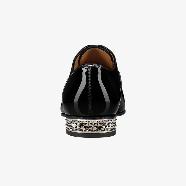 Studded Heel Leather Patent Loafer - ARNO CONTI