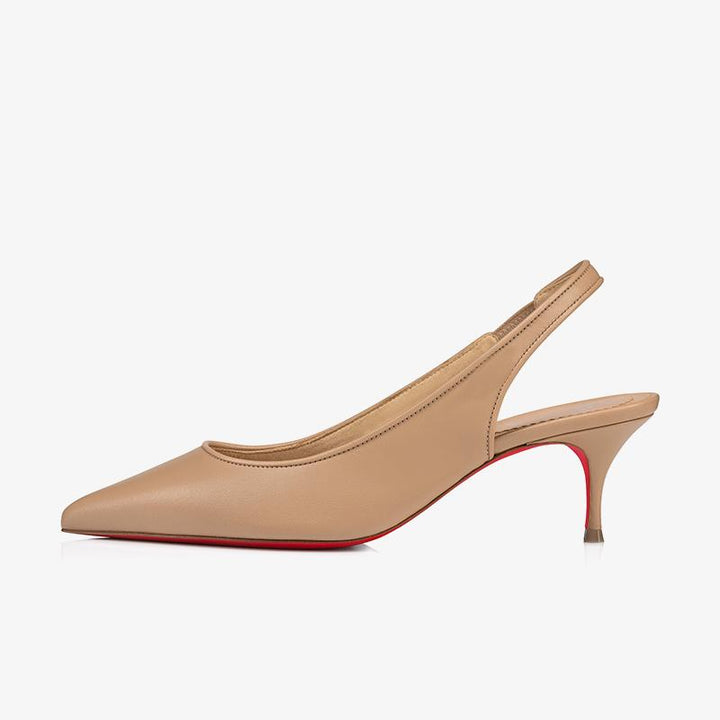 Modern Blush Leather Slingback Pumps - ARNO CONTI