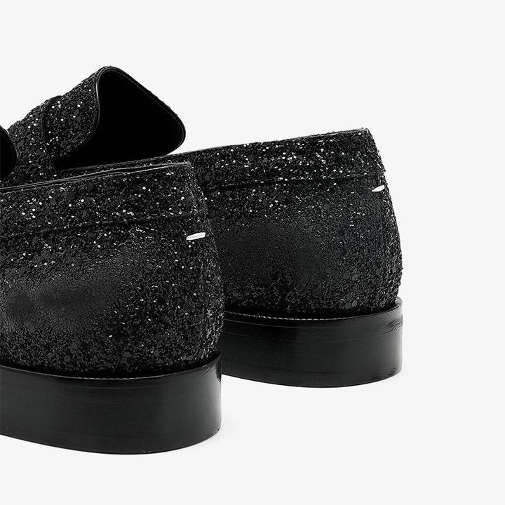 Laminated Leather Split-toe Loafers - Arno Conti Shoe