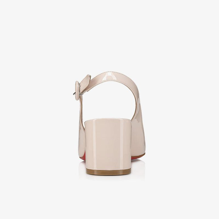 Beige Patent Leather Pumps with Slanted - ARNO CONTI