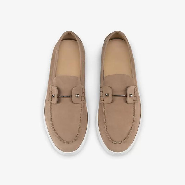 Amber Silver Collar Nubuck Suede Boat Sneakers - ARNO CONTI