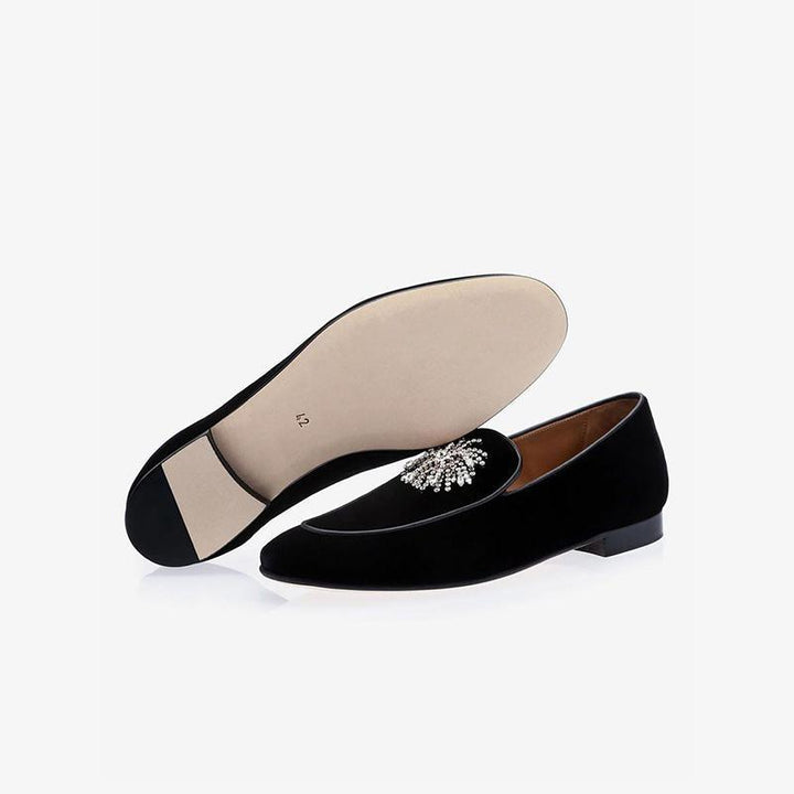 Black Suede Loafers Round Toe - Arno Conti Shoe