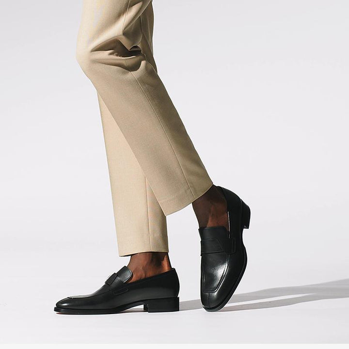 Square Toe Slip-On Buckle Loafers - ARNO CONTI