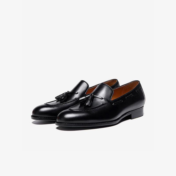 Cowhide Slip-On Loafers with Tassel Detail - Arno Conti Shoe