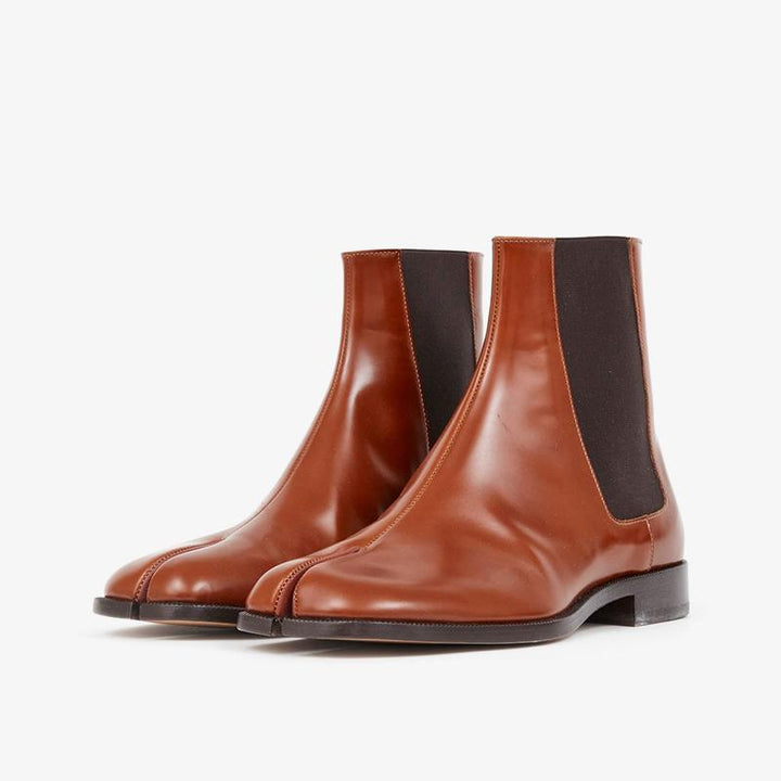 Avant-Garde Calf Leather Split-Toe Boots - Arno Conti Shoe