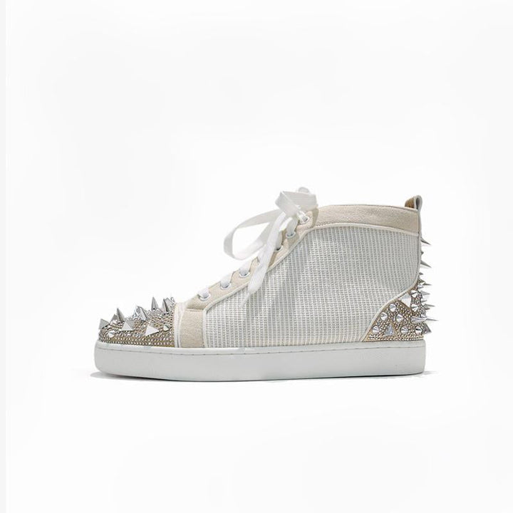 Studded Sneakers Round Toe Rivets - ARNO CONTI