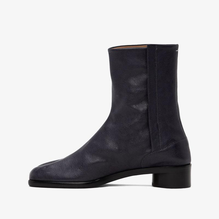 Gray Grained Calf Leather Ankle Boots - Arno Conti Shoe