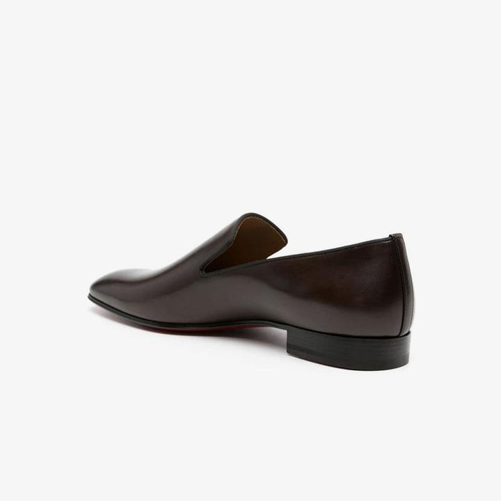 Brown Leather Slip-On Flat Loafers - ARNO CONTI