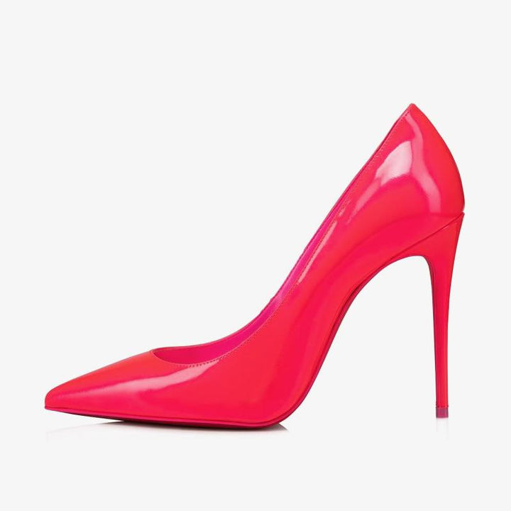 Fluo Pink Patent Leather Pointed Toe Pumps - ARNO CONTI