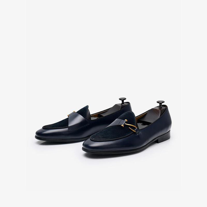 Polished Leather Tuxedo Loafers - Arno Conti Shoe