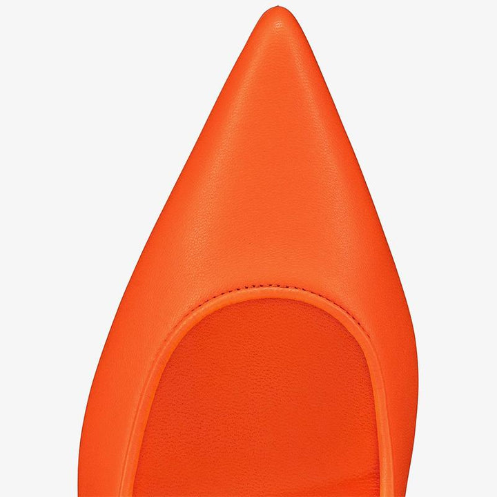 Eye-catching Orange Leather Sporty Pump - ARNO CONTI