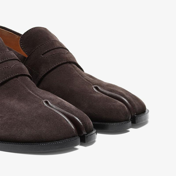 Dark Brown Split- Toe Suede Loafers - Arno Conti Shoe