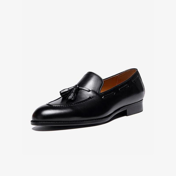 Cowhide Slip-On Loafers with Tassel Detail - Arno Conti Shoe