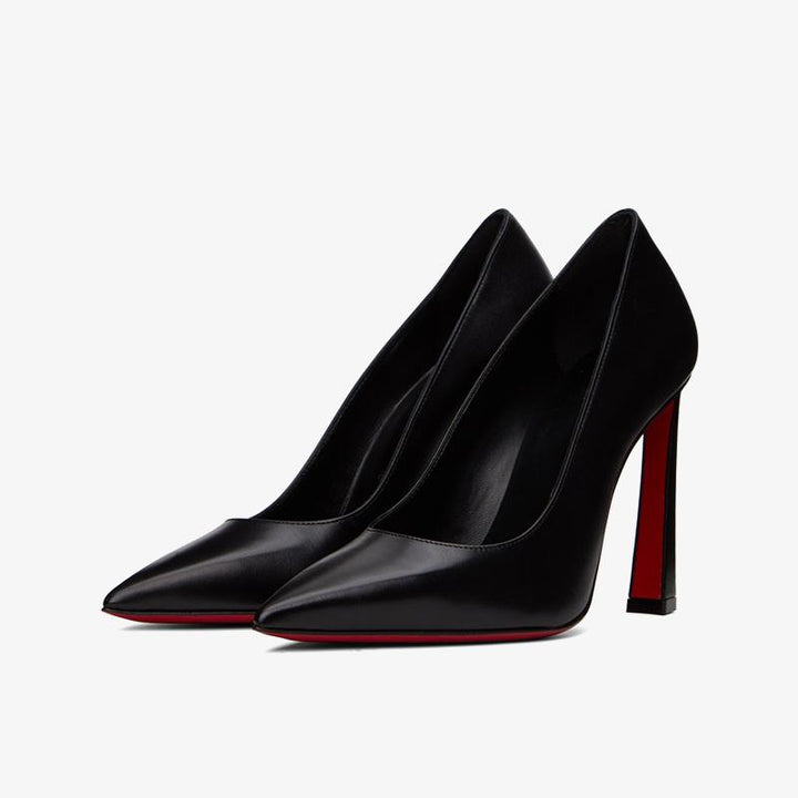 Sleek Black Leather Pointed Toe Pumps - ARNO CONTI