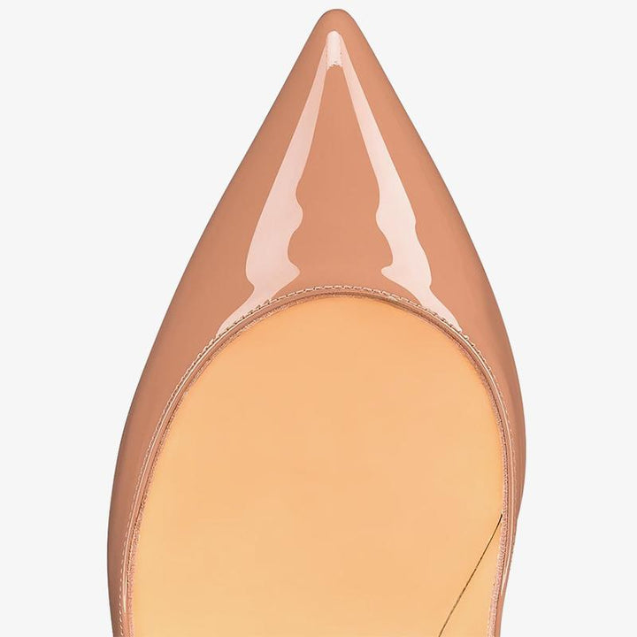 Glossy Beige Patent Leather Stiletto - ARNO CONTI