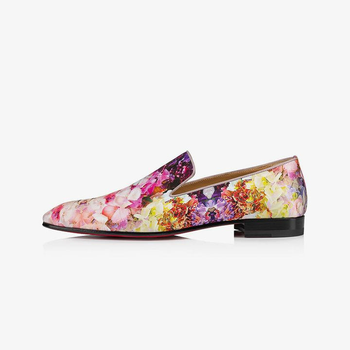 Flat Multicolor Loafers Flower Slip-ons - ARNO CONTI