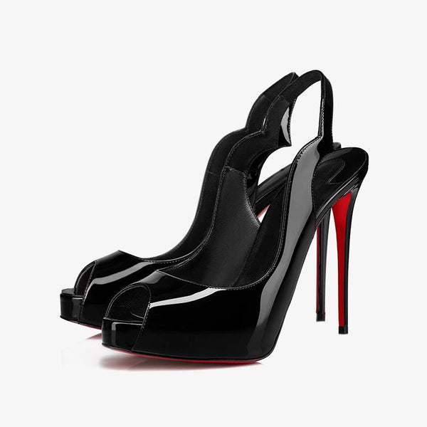 Black Patent Leather Pump with 120mm Heel - ARNO CONTI