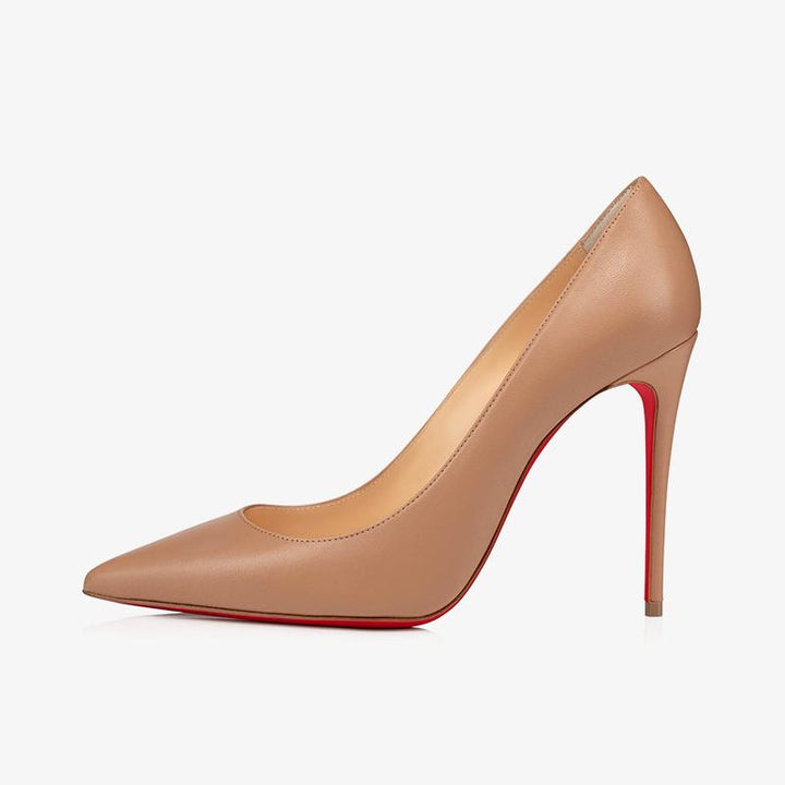 Nude Leather Sporty Pump 100mm - ARNO CONTI
