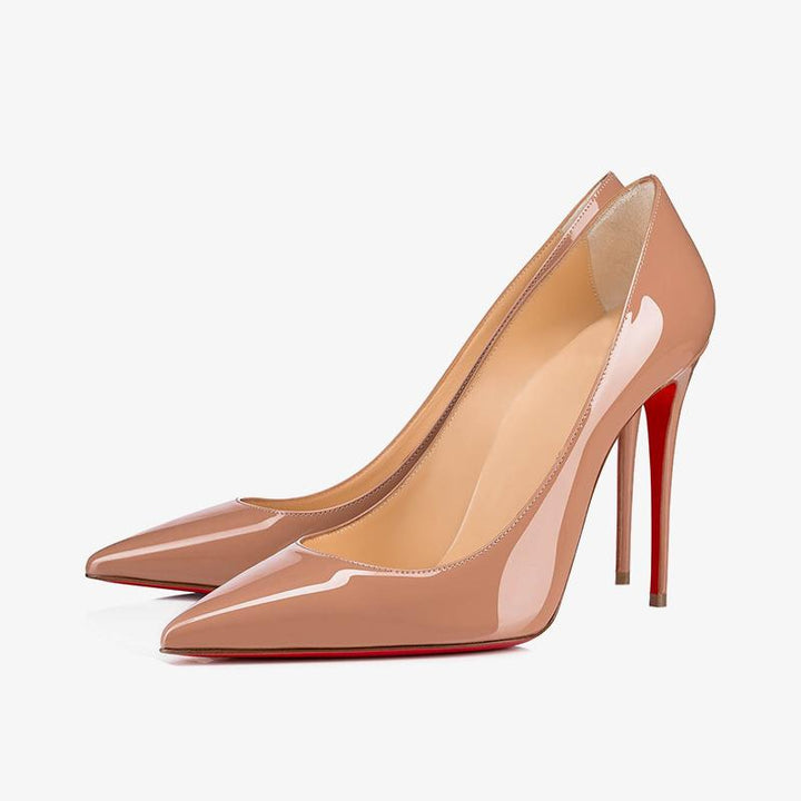 Beige Patent Leather Pointed 100mm - ARNO CONTI