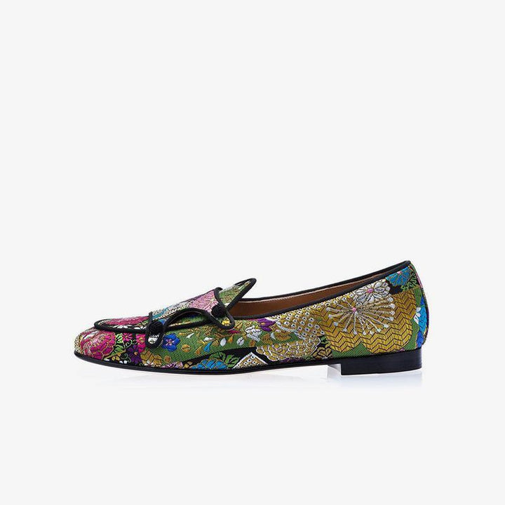 Vibrant Floral Embroidered Loafers - Arno Conti Shoe