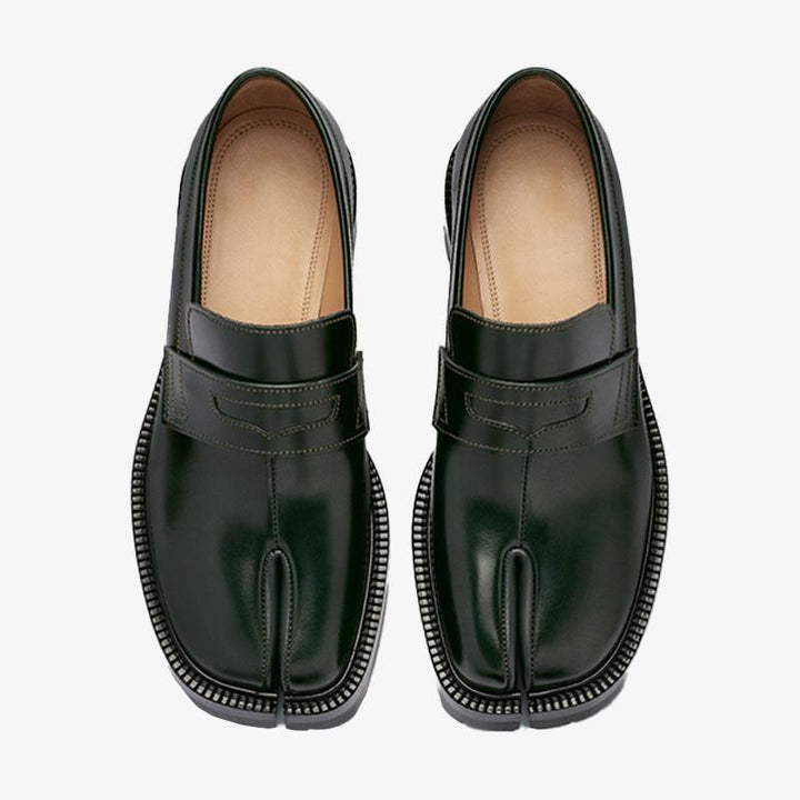 Dark Green Calfskin Chunky Sole Loafers - Arno Conti Shoe