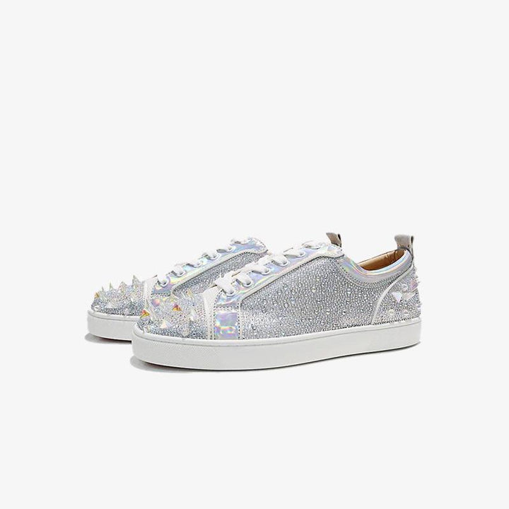 Silver Round Toe Spike Shoes - ARNO CONTI