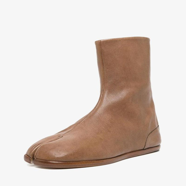 Split-Toe Leather Ankle Boots - Arno Conti Shoe