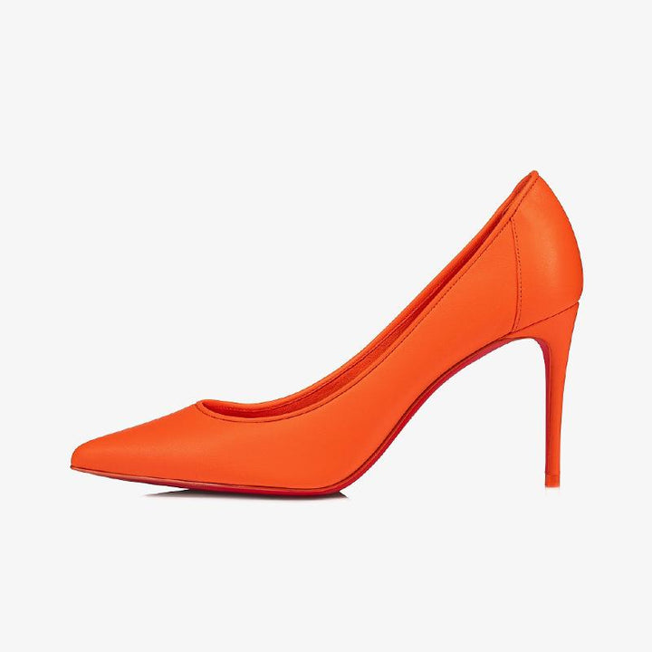 Eye-catching Orange Leather Sporty Pump - ARNO CONTI