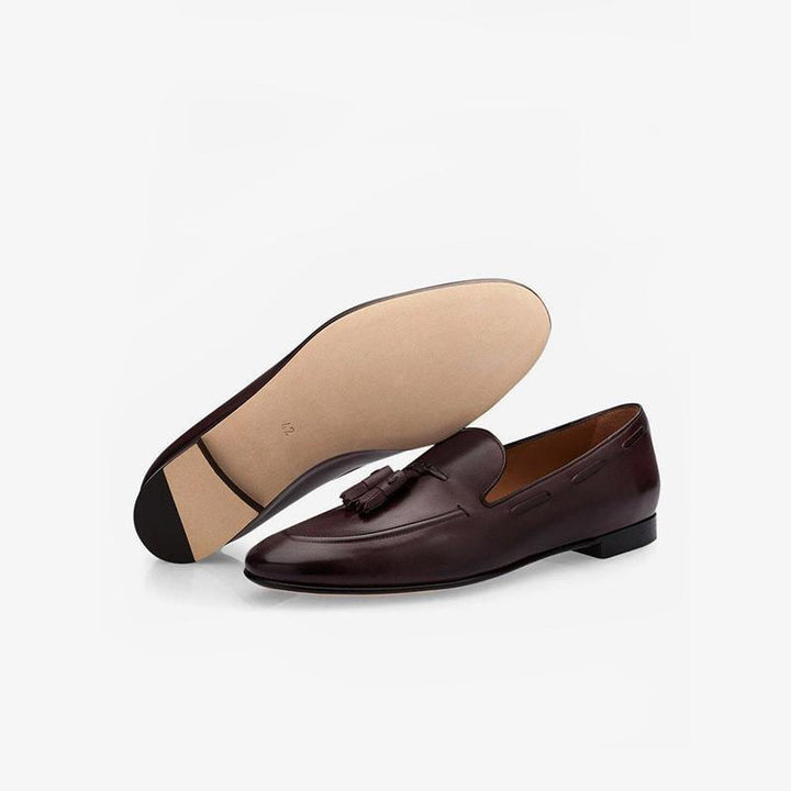 Refined Leather Tassel Loafers - Arno Conti Shoe