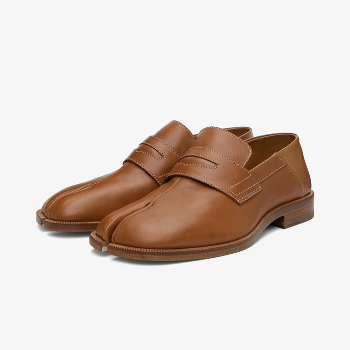 Tan Buffed Brown Leather Loafers - Arno Conti Shoe