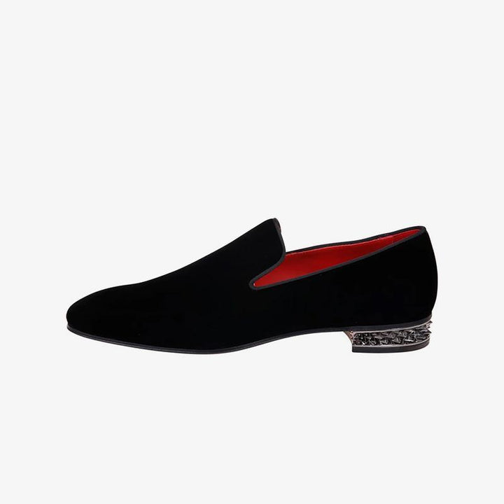 Rock 'n' Roll Velvet Loafers with Silver Spikes - ARNO CONTI