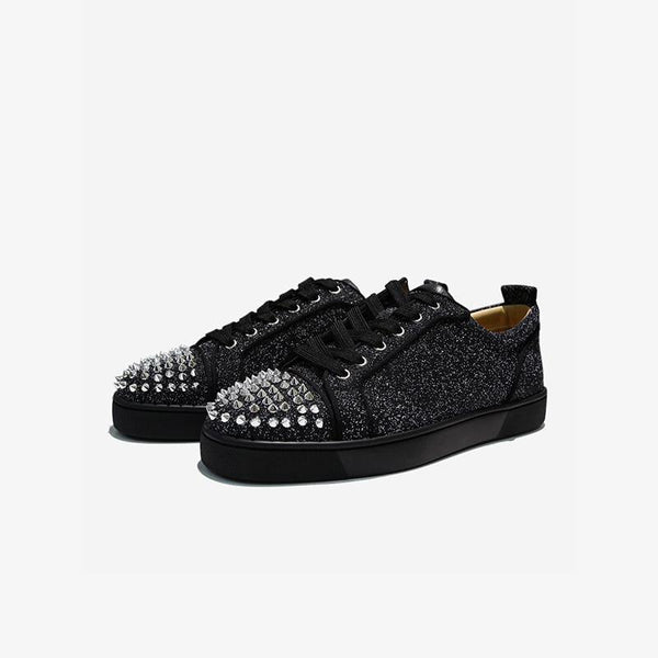 Glitter Rhinestone Sneakers With Spikes - ARNO CONTI