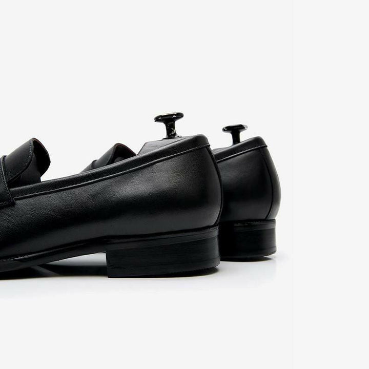 Black Round Toe Loafers - Arno Conti Shoe
