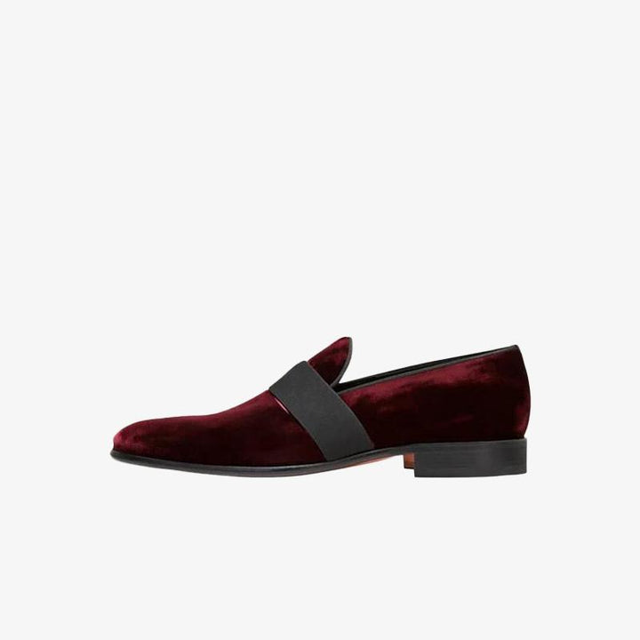 Regal Burgundy Velvet Loafers - Arno Conti Shoe