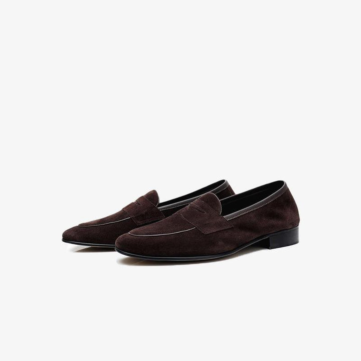 Classic Suede Penny Loafers - Arno Conti Shoe