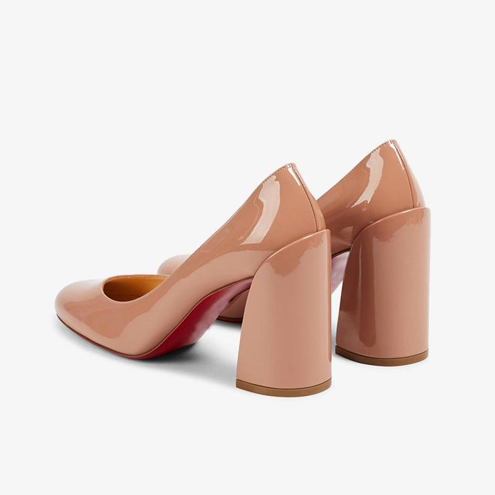 Nude Leather Round-Toe Pumps - ARNO CONTI